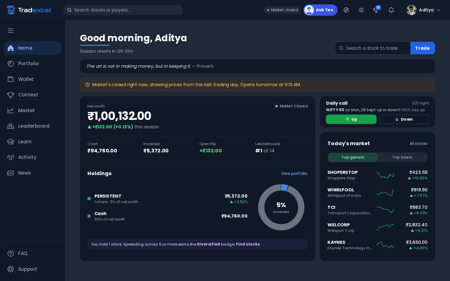 Dashboard dark mode