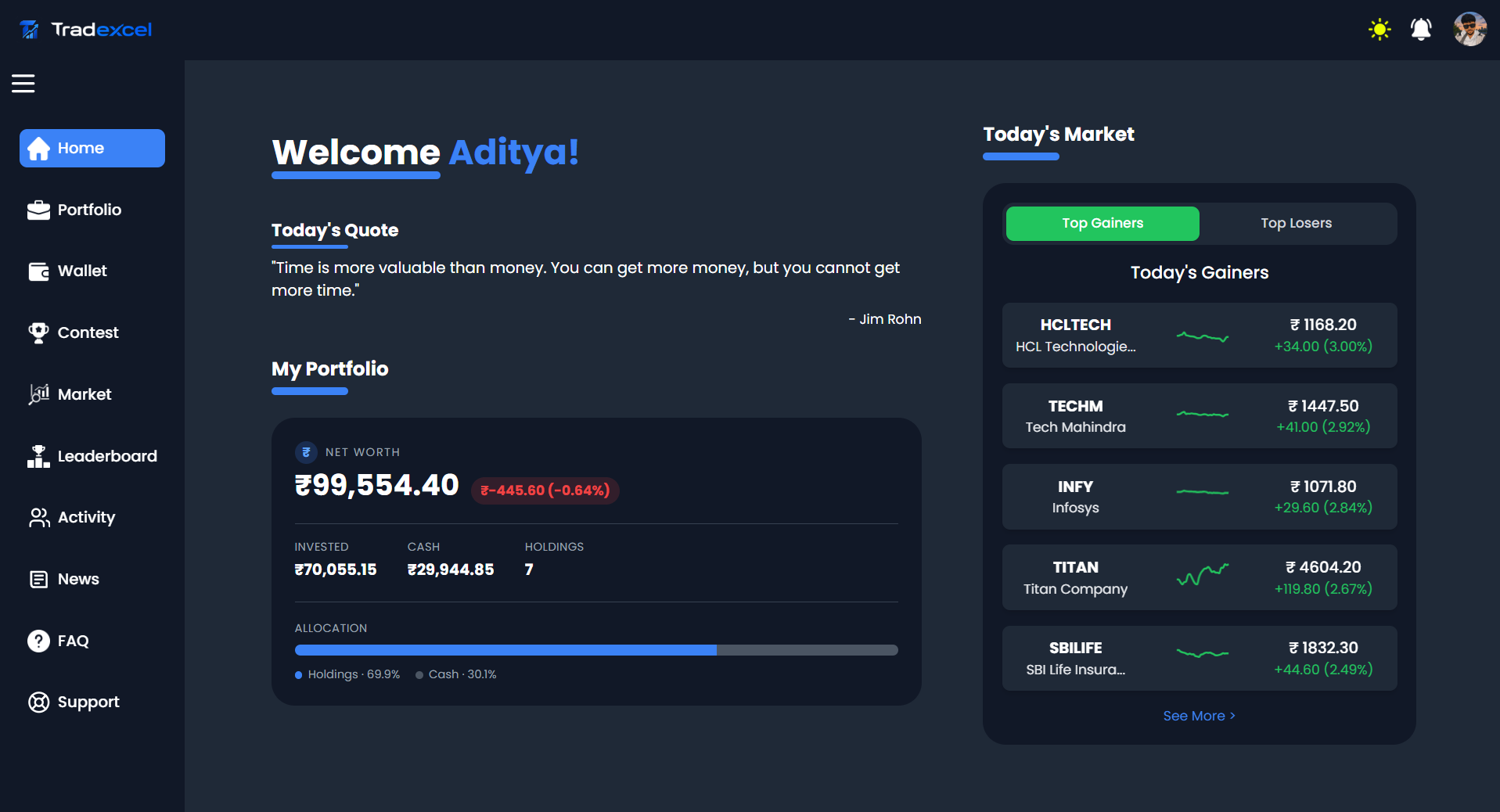 Dashboard dark mode